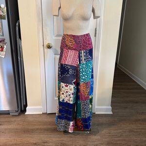 Kathmandu Imports Handmade Boho Patchwork Wide Leg Pants M/L